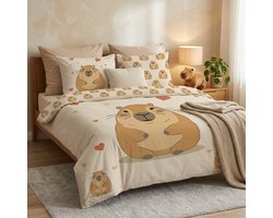 Capybara Dekbedovertrek - Lits Jumeaux - 240 x 220 cm / 65 x 65 cm - Polycotton