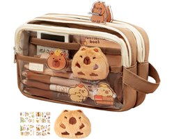 Capybara Etui - Opbergtas Pennenhouder - Bureau Organiseren - Wijde Mondopening - Niet Gespecificeerd - Koffie