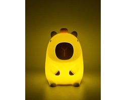 Capybara Nachtlamp Baby - LED Nachtlampje Kind - Slaapkamerlamp - Dierenlamp - Kraamcadeau Babyshower - Kinderkamer Verlichting - Silicone Nachtlamp
