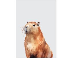 Capybara Poster 70 x 50 cm - Poster Kinderkamer - Dierenposter - Babykamer decoratie