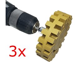 Caramelschijf - folie en stickers verwijderen - rubberen schijf 100mm - 3 stuks