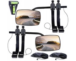 Caravanspiegels Universeel - Set van 2 Trekspiegels 125 × 190 mm - Verstelbare Buitenspiegels - Montage Zonder Gereedschap - Voor Caravan en Camper