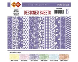Card Deco Designer Sheets Spring Edition paars - 15 x 15cm