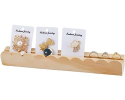 Card Stands - Slotted Wood Scalloped Display - Scalloped Floating Display Stands - Postcard Display Stand - Wall Bedroom Home Office Decor 30x4x4cm