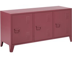 CARDIFF - Dressoir - Donkerrood - Staal