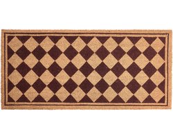 CARDONA - Deurmat - Beige/Rood - 55 x 120 cm - Kokosvezel/PVC