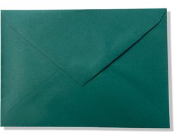 Cards & Crafts 100 C6 Enveloppen - Kerstgroen - 162x114mm - 110 grams - 16,2x11,4cm - Gegomde puntklepsluiting