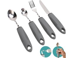 Care By Aazzam - Aangepast Bestek - Set van 4 - Buigbaar - Ergonomisch - Grijs