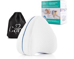 Care by Aazzam® Kniekussen voor in bed met Beschermtas - Orthopedisch Kniekussen - Beenkussen - Schootkussen - Zijslaper Kussen - Rugpijn - Kussen
