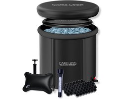 Care Less - IJsbad XL - Opvouwbare Badkuip - Zitbad - Dompelbad - 85CM - Inklapbaar en met Hoes - Inclusief Pomp en Afvoerslang - Zwembad - Bath Bucket - Zwart