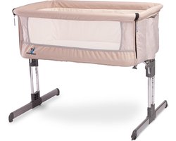 Caretero Wieg Sleep2gether Aanschuifbedje Co Sleeper Op Wielen - Kinderbedje - Open Voorkant Beige