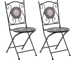 CARIATI - Tuinstoel set van 2 - Zwart - IJzer