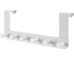 carmdering - Deurhaak - Overdeur Haak - Deur organizer - 34,8x13x5 cm, max 4,45 cm, stevig metaal, schuimrubber achterkant - Geen boren, ruimtebesparend - Voor jassen & tassen