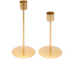 carmdering - Kandelaar Set - Kaarshouders - Tafeldecoratie - 2 stuks, metaal, verschillend hoog 16,5 & 20,5 cm, matte afwerking - Voor sfeervol licht - Cadeau voor bruiloft & housewarming