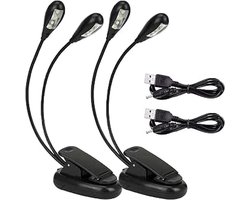 carmdering - LED Bureaulamp - Leeslamp - KlemLamp - 8 LED's, 2 modi (focus / zacht) - Flexibele 360° gooseneck, antislip klem - USB oplaadbaar, flicker-vrij - Voor bureau, nachtkastje, werkbank - Klemt tot 4 cm dikte