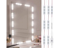 carmdering - Led Vanity Spiegelverlichting - Hollywood Stijl Make-Up Lamp - LED Lichtstrip - Slimme Touch Dimmer - Waterdicht Design - Zelfklevend Materiaal - Ultra Helder Wit - Eenvoudige Installatie