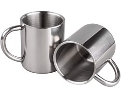 carmdering - RVS Mokken - Koffiekopjes - Espresso Mok - Compact Formaat - Dubbelwandige Isolatie - Roestvrij Staal - Veilig Voor Kinderen - Ideaal Voor Kleine Drankjes - Set Van 2