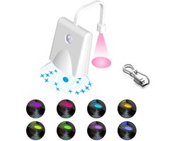 carmdering - Toilet Night Light - LED Toilet Lamp Met Bewegingssensor - RGB Kleurverandering En Sterprojectie - ABS Materiaal - USB Oplaadbaar Ontwerp - Automatische Nachtverlichting Voor Badkamer - 1 Stuk