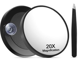 carmdering - Vergrotende Spiegel - Make-upspiegel - Handspiegel - 20X Vergroting - Sterke Zuignappen - Duurzaam Plastic - Compact Ontwerp - Ideaal Voor Reizen - 1 Stuk