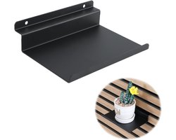 carmdering - Wandplank voor Akoestische Panelen - Metalen Wandrek 15 x 10 cm - Zwarte Plank voor Lattenwand en Wandpaneel - Voor Decoratie, Boeken, Planten en Kleine Accessoires