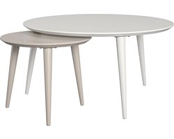 Carnegie | Nestende Tafels in MDF Taupe en Wit