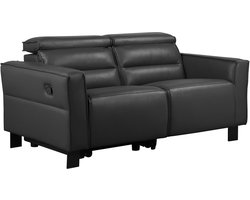 Carpari|2Zits bank met 1 handmatige relaxfunctie in PU zwart