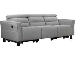 Carpari|3Zits bank met 2 manuele relaxfauteuils in stof lichtgrijs