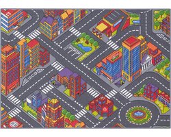 Carpet Studio Big City Speelkleed - 95x133cm - Vloerkleed Kinderkamer - Speelmat - Anti-slip Speeltapijt - Verkeerskleed