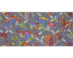 Carpet Studio Big City Speelkleed - 95x200cm - Vloerkleed Kinderkamer - Speelmat - Anti-slip Speeltapijt - Verkeerskleed