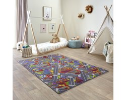 Carpet Studio Big City Speelkleed - Speelmat 140x200cm - Vloerkleed Kinderkamer - Anti-slip Speeltapijt - Verkeerskleed - Grijs