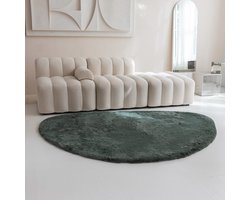 Carpet Studio Comfy Tapijt Groen, Tapijt Woonkamer 110x160 cm, Hoogpolig Tapijt, Woonkamer Tapijt, Shaggy Tapijt Fluffy Slaapkamer