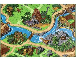 Carpet Studio Dino Speelkleed - 95x133cm - Vloerkleed Kinderkamer - Speelmat - Anti-slip Speeltapijt - Verkeerskleed