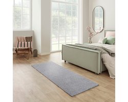 Carpet Studio Maine Loper Tapijt 57x150cm - Vloerkleed Laagpolig - Tapijt Woonkamer en Tapijt Slaapkamer - Kleed Grijs