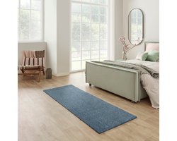 Carpet Studio Maine Loper Tapijt 67x180cm - Vloerkleed Laagpolig - Tapijt Woonkamer en Tapijt Slaapkamer - Kleed Blauw