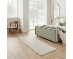 Carpet Studio Maine Loper Tapijt 80x250cm - Vloerkleed Laagpolig - Tapijt Woonkamer en Tapijt Slaapkamer - Kleed Crème