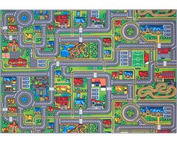 Carpet Studio Playcity Speelkleed - 140x200cm - Vloerkleed Kinderkamer - Speelmat - Anti-slip Speeltapijt - Verkeerskleed