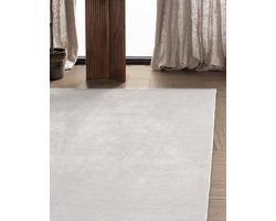 Carpetique Vloerkleed Rechthoek - 200x290 cm - Wit - Antislip – Japandi & Scandinavisch Woonkamer Tapijt