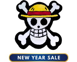 Carpett. Handgetuft Vloerkleed / Tapijt - One Piece Anime - Luffy Piratenvlag / Jolly Roger - Anti-Slip - Merchandise - Deurmat Woonkamer / Slaapkamer