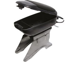 Carpoint Armsteun – Uitvoering met zwart & carbon - Montage op middenconsole - Handig opberg vak - In hoogte verstelbaar 24 tot 30cm - Breedte instelbaar van 8 tot 13cm - Inclusief montage materiaal