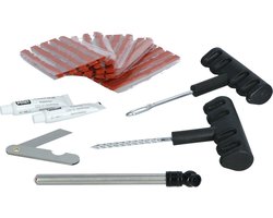 Carpoint Bandreparatieset 31-delig – Met 25 Proppen – Inclusief Bandenspanningsmeter – In Handige Opbergkoffer