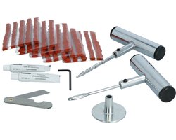 Carpoint Bandreparatieset 32-delig – Met Metalen T-handgrepen – Inclusief Proppenhuls & 25 Proppen – In Stevige Opbergkoffer