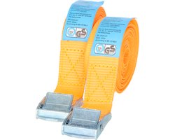 Carpoint Spanbanden 2 x 2,5 Meter – 25 mm Breed – Set van 2 – Voor Veilig Vastzetten van Lading – Geschikt voor Auto & Aanhanger