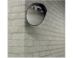 Carpoint Veiligheidsspiegel – Rond – Ø30 cm – Optimaal & veilig zicht – Toepasbaar bij in- en uitritten, industrieterreinen, parkeergarages of in magazijnen - Verbrede rand tegen hinderlijk zonlicht - Met metalen bevestigingsbeugel