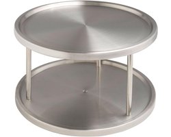Carrousel Kast 2 Legvlakken Roestvrij Staal Ø 265x155 cm Zilver Mat
