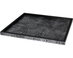 Cartello Home - Dienblad - 60X60 - Croco Zilver - Vocht & Vuil afstotend