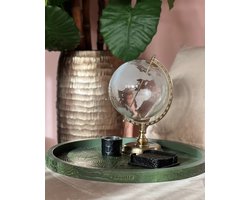 Cartello Home - Luxe Lederen Dienblad - Croco - Jungle Groen - Diameter 50cm - Echt leer