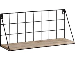 Caryota Wandrek Zwevende Boekenplank - Wanddecoratie - Groot - Zwart - 19 x 45 x 12 cm - Metaal