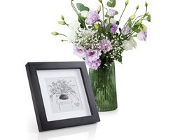 Casa Chic Bilderrahmen, 15x15cm Bilderrahmen voor Kinderzeichnungen, Urkenen & Fotos, Quadratischer Holz Bilderrahmen met Glas, Fotorahmen im Hoch oder Querformat, Rahmen met Passepartout – geschikt voor thuisfitness en sportschoolgebruik, duurzame c