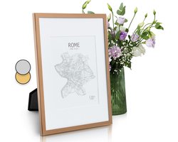 Casa Chic Fotolijst met passe-partout, 31x23cm fotolijst voor oorkonde & collage, Glazen fotolijst, Staand/wandmontage, Verticaal/horizontaal gebruik, Metalen fotolijst