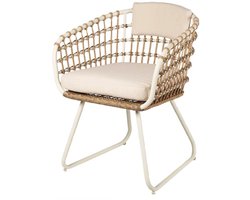 Casa Dining Chair Bones Sand 80 x 62 x 61 cm – Luxe Eetkamerstoel voor Binnen en Buiten